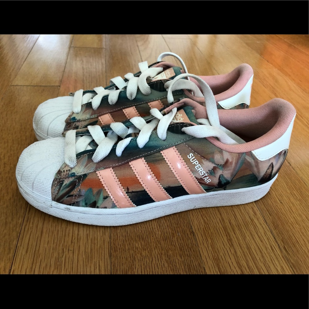 Adidas Superstar Floral Sneakers - Size 8 Women’s